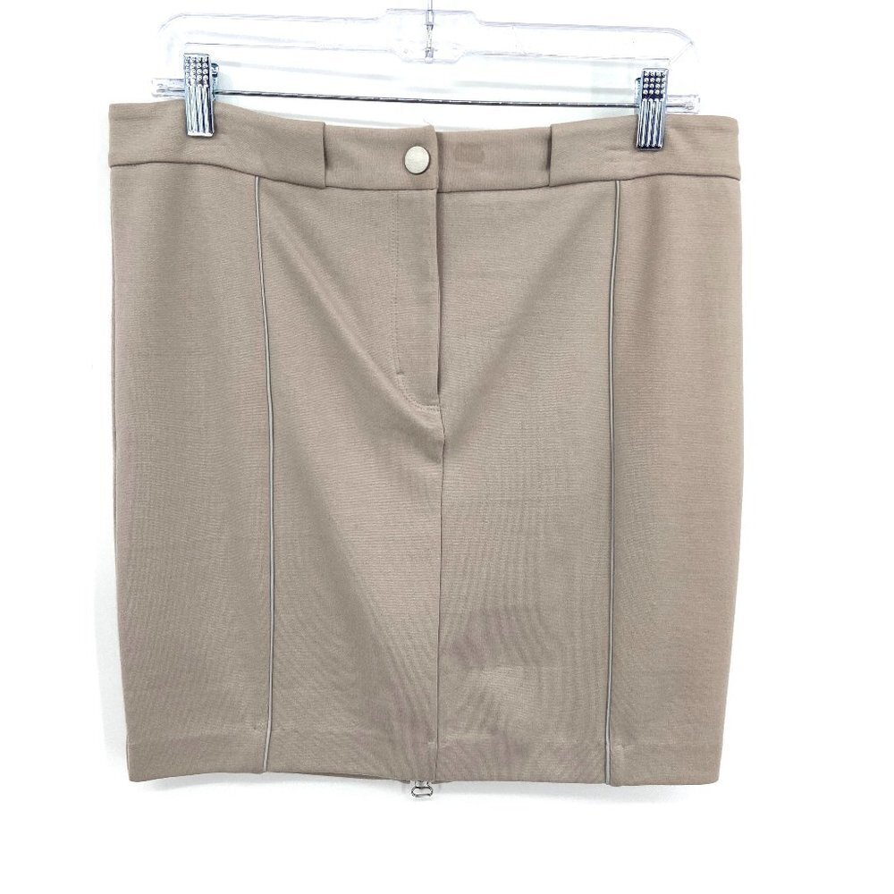 NWT T BY ALEXANDER WANG *FLAWED* Beige Zip Straight Pencil Skirt Size Large